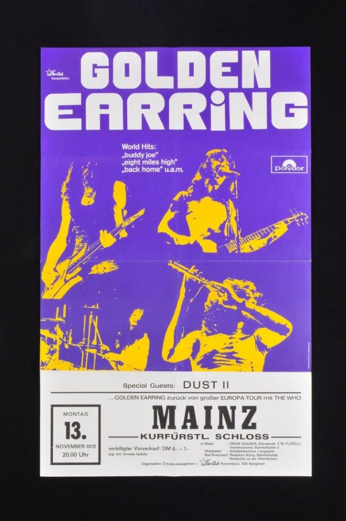 Golden Earring show poster November 13, 1972 Mainz (Germany) show